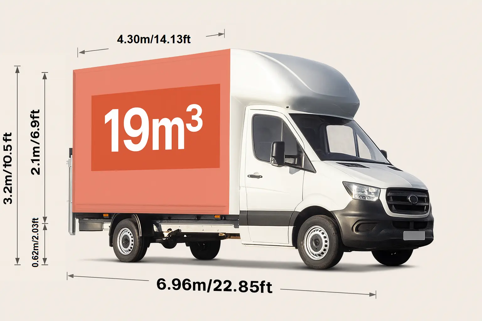 Luton van dimension right