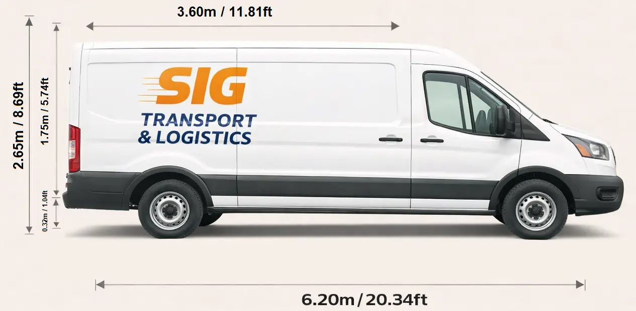 LWB van dimension rear